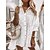 cheap Casual Dresses-Women&#039;s Shirt Dress Casual Dress Outdoor Daily Vacation Mini Dress Basic Casual Polyester Hollow Out Button Shirt Collar Summer Spring Fall 3/4 Length Sleeve Loose Fit 2023 White Plain S M L XL