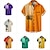 preiswerte Hawaiihemden mit Revers für Herren-Herren Hemd Hawaiihemd Sommerhemd Kokosnussbaum Grafik-Drucke Umlegekragen Aprikose Gelb Rote Purpur Orange Outdoor Strasse Kurze Ärmel Bedruckt Button-Down Bekleidung Tropisch Modisch Hawaiianisch