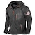 cheap Men&#039;s Graphic Hoodie-Independence Day Mens Graphic Hoodie American Flag Full Zip Jacket Black Light Grey Dark Gray Hooded Prints National Sports &amp; Outdoor Daily Hot Work Fleece