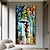 cheap Landscape Paintings-Handmade Hand Painted Wall Art Modern Abstract Leonid Afremov Rainny Lady Landscape Home Decoration Decor Rolled Canvas No Frame Unstretched