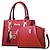 cheap Bag Sets-Women&#039;s Top Handle Bag PU Leather Daily Date Office &amp; Career Solid Color claret Rubber powder Black