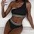 cheap Bikini Sets-Women&#039;s Swimwear Bikini Normal Swimsuit Plain 2 Piece One Shoulder Black Bandeau Bathing Suits Summer Sports
