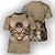 お買い得  動物とマペット-男性用 Tシャツ グラフィック 動物 猫 クルーネック 衣類 3Dプリント アウトドア カジュアル 半袖 プリント ヴィンテージ ファッション デザイナー