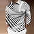 זול פולו כפתורים לגברים-בגדי ריקוד גברים חולצת POLO חולצת גולף הדפסת 3D הדפסים גרפיים צווארון מתקפל שחור לבן שחור לבן + שחור לבן פול הדפסת תלת מימד בָּחוּץ רחוב שרוול ארוך דפוס כפתור למטה ביגוד אופנתי מעצב יום יומי רך