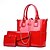 abordables Ensembles de Sacs-Femme Ensembles de Sac Cuir verni faux cuir Ensemble de 3 pcs Achats Fermeture Noir Rouge Bleu