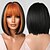 cheap Synthetic Trendy Wigs-Brown Blonde Ombre Bob Wigs for Women Cosplay Wig with Bangs Dark Roots Gray Natural Hair Synthetic Wig barbiecore Wigs