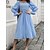 cheap Casual Dresses-Women&#039;s Casual Dress Swing Dress Midi Dress Red Beige Light Blue Pure Color Long Sleeve Winter Fall Spring Ruched Fashion Square Neck Loose Fit Daily Vacation 2023 S M L XL