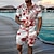 billiga 3d polo set för män-Herr POLO Shirt Hawaiian Polo Golftröja Polo set Blommig Grafisk Dödskalle Löv Nedvikt Svart Vit Vin Rubinrött Gata Ledigt Kortärmad Dragkedja Mönster Kläder Mode Designer Ledigt Andningsfunktion