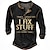 billige herre henley t-shirt-Herre Henley-skjorte T-Shirts Grafisk Bogstaver Henley Tøj 3D-udskrivning Afslappet Dagligdagstøj Langærmet Trykt mønster Mode Designer Komfort