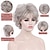 baratos peruca mais velha-perucas curtas encaracoladas cinzentas com franja para mulheres resistente ao calor brilho natural sintético anos 70 perucas de cabelo cheio para mulheres