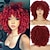 cheap Black &amp; African Wigs-Omber Brown Kinky Curly Wig for Black WomenShort Curly Afro Wigs with BangsSynthetic African American Full Hair Wig 14inch