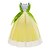 preiswerte Kostüme aus Film und Fernsehen-Glöckchen Märchen Prinzessin Tiana Blumenmädchen Kleid Motto-Party-Kostüm Tüll-Kleider Mädchen Film Cosplay Cosplay Halloween Grün Halloween Karneval Maskerade Hochzeit kleid hochzeitsgast Kleid