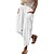 baratos Calça de linho de algodão simples-calças femininas de algodão e linho com bolsos laterais, perna larga, soltas, casuais, verão, outono, branco, azul claro, s 2xl