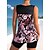 cheap Tankinis-Women&#039;s Swimwear Tankini 2 Piece Plus Size Swimsuit Paisley Floral 2 Piece White Rosy Pink Blue Tank Top Bathing Suits Summer Sports