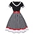 billige Historiske og vintagekostumer-polkaprikker retro vintage 1950&#039;er cocktailkjole vintage kjole kjole flare kjole knælængde plus størrelse kvinders voksne kjole sommer