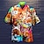voordelige kampoverhemden voor heren-Voor heren Overhemd Hawaiiaans overhemd dier Hond Grafische prints Strijkijzer Geel Casual Hawaii Korte mouw Afdrukken Button-omlaag Kleding Tropisch Modieus Hawaii Zacht