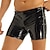 cheap Casual Shorts-Men&#039;s Casual Shorts Faux Leather Shorts Solid Colored Comfort Soft Home Casual Clubwear Sexy Wetlook Black