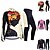 cheap Women&#039;s Clothing Sets-Women&#039;s Cycling Jersey with Tights Long Sleeve Mountain Bike MTB Road Bike Cycling Winter Black Fuchsia Red+Black Floral Botanical Bike Thermal Warm Fleece Lining Windproof Breathable Anatomic Design