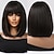 cheap Synthetic Wig-Black Wigs for Women Short Bob Wig with Bangs Straight Natural Hair Synthetic Wig Party Cosplay