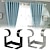 abordables organizador de baño-Soportes de barra de cortina sin taladro, soporte de barra de metal de alta resistencia para paredes, soporte de barra de cortina con tornillo, gancho único