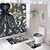 cheap Shower Curtains-4Pcs Shower Curtain Set with Rug Toilet Lid Cover Sets with Non-Slip Rug Bath Mat for Bathroom,Octopus Pattern,Waterproof Polyester Shower Curtain with 12 Hooks,Bathroom Decoration