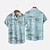billiga hawaiianska lapelskjortor för män-Herr Skjorta Hawaii skjorta Djur Grafiska tryck Fisk Räka Nedvikt Rubinrött Blå Ljusblå Grå Gata Ledigt Kort ärm Mönster Button-Down Kläder Tropisk Mode Hawaiisk Designer