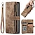 cheap Samsung Cases-Phone Case For Samsung Galaxy Z Fold 5 Z Fold 4 Z Fold 3 Wallet Case Flip Zipper Full Body Protective Retro PU Leather