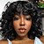 お買い得  トレンドの合成ウィッグ-黒人女性のためのショートカーリーウィッグ前髪付きソフトブラックカーリーウィッグビッグカール合成フルウィッグアフリカ系アメリカ人女性の交換かつら