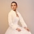voordelige Bontstola&#039;s-schouderophalend nepbont witte jas herfst bruiloft / feest / avond damesomslagdoek met glad / patroon / print / stip