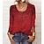 cheap Blouses &amp; Shirts-Women&#039;s Shirt Blouse Red Blue Brown Button Print Graphic Casual Weekend Long Sleeve Round Neck Streetwear Regular S