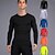 billige Løbe T-shirts og tanktops-Herre Kompressions Trøje Løbe-T-shirt Langærmet Baselag Atletisk atletiktøj Efterår Ensfarvet Spandex Hurtigtørrende Svedreducerende Power flex Åndbart Løbe Træning Bodybuilding Sportstøj Sportstøj