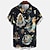 billiga hawaiianska lapelskjortor för män-Herr Skjorta Hawaii skjorta Sjöjungfru Grafiska tryck Pirat Nedvikt Svart Rubinrött Blå Brun Gata Ledigt Kort ärm Mönster Button-Down Kläder Tropisk Mode Hawaiisk Designer
