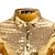 cheap Men&#039;s Tuxedo Shirts-Men&#039;s Tuxedo Shirts Silver Red Gold Long Sleeve Color Block Turndown Spring &amp;  Fall Party Holiday Clothing Apparel Sequins
