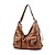 cheap Handbag &amp; Totes-Women&#039;s Shoulder Bag Hobo Bag PU Leather Outdoor Daily Zipper Solid Color Vintage Black Red Brown