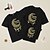 cheap Tops-Family Ramadan T shirt Letter Star Moon Casual Crewneck Black Short Sleeve Mommy And Me Outfits Cute Matching Outfits