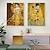 cheap People Prints-2pcs Frameless Classic Artist Gustav Klimt Kiss Abstract Oil Painting On Canvas Print Poster Modern Art Wall Pictures For Living Room Decor