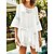 cheap Casual Dresses-Women&#039;s Beach Dress Beach Wear Patchwork Mini Dress Plain Basic Casual 3/4 Length Sleeve Crewneck Outdoor Daily Loose Fit White 2023 Summer Spring One Size