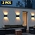abordables Appliques d&#039;extérieur-2 pièces appliques murales extérieures solaire étanche lampe à led porche appliques 6 led s éclairage de cour pour jardin balcon décoratif paysage réverbère