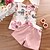 cheap Sets-2 Pieces Kids Girls&#039; Floral Shorts Suit Set Sleeveless Active Outdoor Cotton 3-7 Years Summer Multicolor Pink Wine