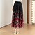 cheap Women&#039;s Skirts-Women&#039;s Swing Midi Polyester Wine Black Skirts Spring &amp; Summer Layered Print Lined Elegant Long Daily Date S M L