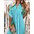 cheap Casual Dresses-Women&#039;s Casual Dress Plain Lace Dress Loose Dress V Neck Lace Embroidered Mini Dress Outdoor Daily Fashion Streetwear Loose Fit 3/4 Length Sleeve White Blue Sky Blue Summer Spring S M L XL XXL