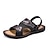 cheap Men&#039;s Shoes-Men&#039;s Sandals Outdoor Slippers Beach Slippers Sporty Sandals Casual Beach Daily PU Breathable Black Brown Summer Spring
