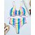 저렴한 비키니 세트-여성용 수영복 비키니 보통 수영복 줄무늬 2개 인쇄 레인보우 수영복 비치 웨어 여름 스포츠