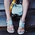 billige Sandaler til kvinder-Dame Sandaler Pink Flade sandaler Plus størrelse udendørs Daglig Farveblok Sommer Flade hæle Åben Tå Afslappet Minimalisme Syntetisk læder Spænde Sort Gul Rød