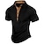 billiga Casual T-shirts för män-Herr Henleytröja Slät V-hals Utomhus Dagliga kläder Kortärmad Retro Kläder Designer Ledigt