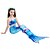 cheap Swimwear-Kids Girls‘ Swimwear Bikini 3-10 Years 3pcs Three Piece Swimsuit Mermaid Tail The Little Mermaid Swimwear Gradient Sleeveless Blue Rainbow Red Beach Active Cosplay Costumes Bathing Suits Summer