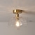 Недорогие Потолочные светильники-полуутопленный потолочный светильник, медный, 20 см, стеклянный абажур, потолочный светильник, светильник, освещение 110-240 В