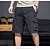 cheap Cargo Shorts-Men&#039;s Cargo Shorts Hiking Shorts Multi Pocket Straight Leg Knee Length Daily Wear Cotton Classic Black Blue