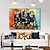 Недорогие Картины с животными-ручная роспись масляной живописи стены современная абстрактная живопись обезьяна граффити холст картина украшение дома декор свернутый холст без рамки нерастянутый