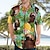 cheap Men&#039;s Aloha Shirts-Men&#039;s Shirt Summer Hawaiian Shirt Graphic Shirt Aloha Shirt Floral Pineapple Frog Turndown Olive Green Red green Pink Red Blue 3D Print Outdoor Street Short Sleeve Button-Down Clothing Apparel